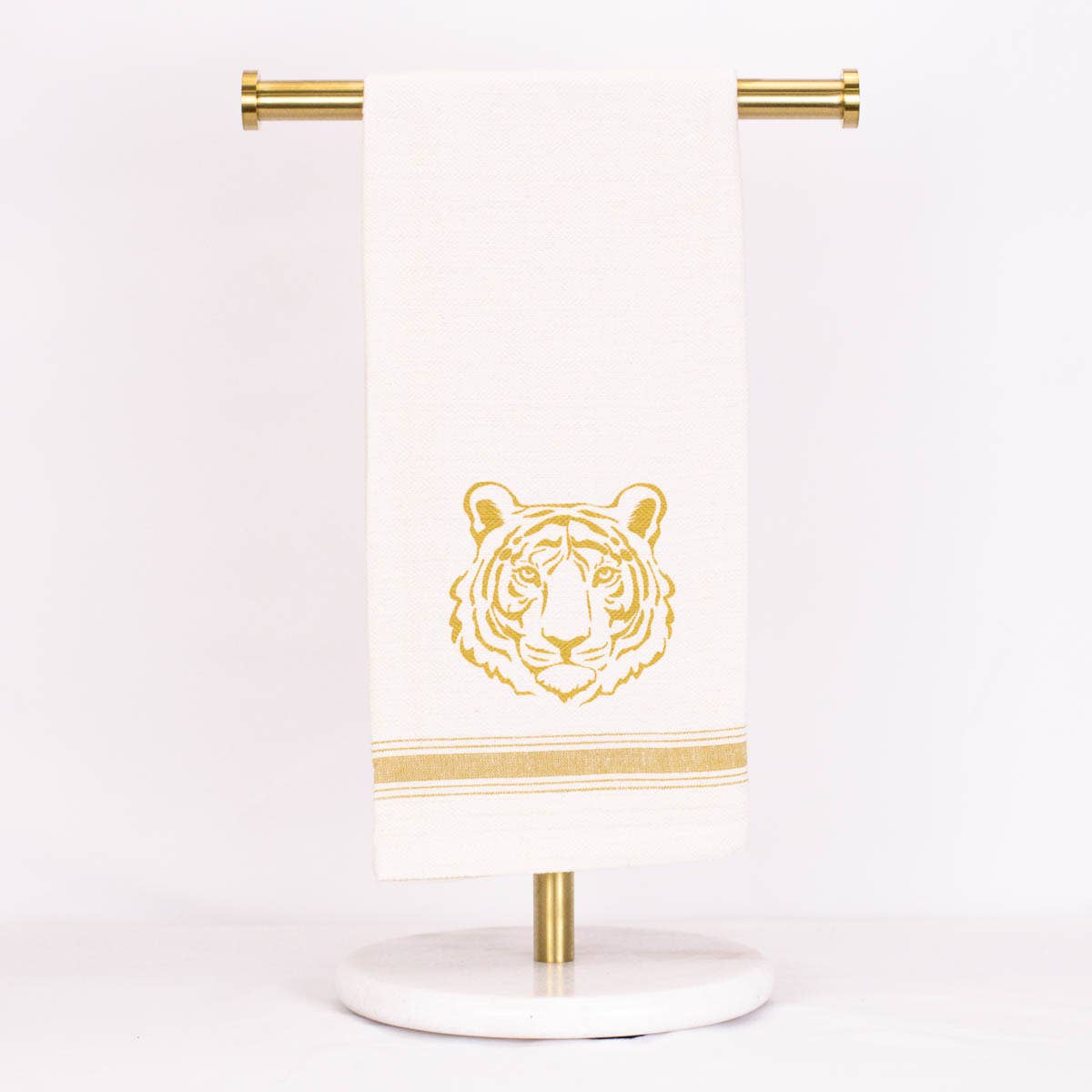 Get 'Em Tiger Hand Towel in Cream/Gold