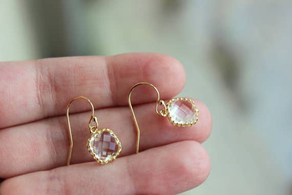 PREORDER: Dainty Small Gold Crystal Earrings