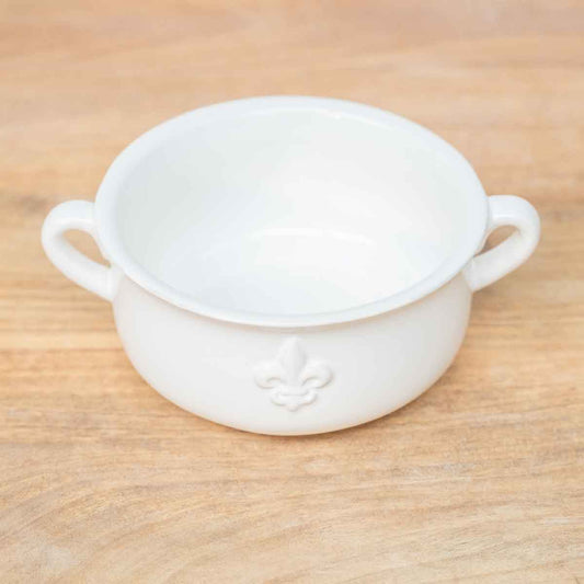 LaFleur Double Handle Bowl in Antique White