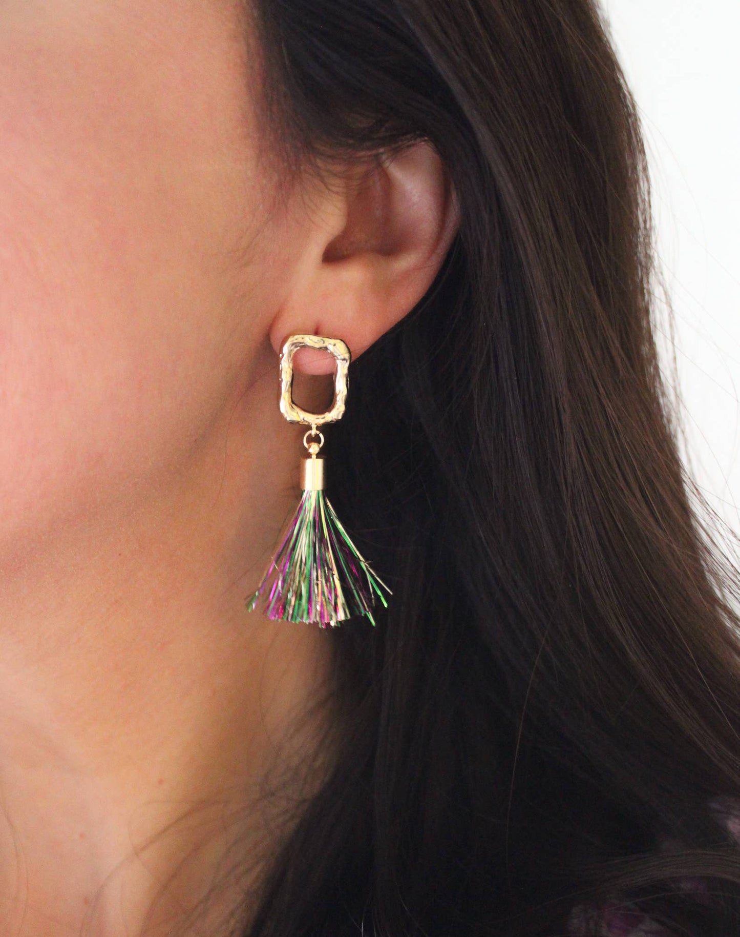 Mardi Gras Tassel Earrings