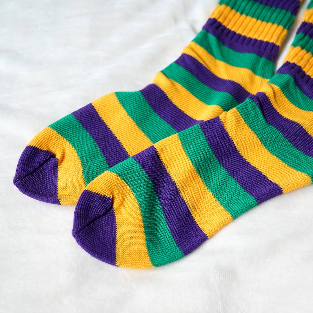 Mardi Gras Adult Slouchy Socks (One Size)