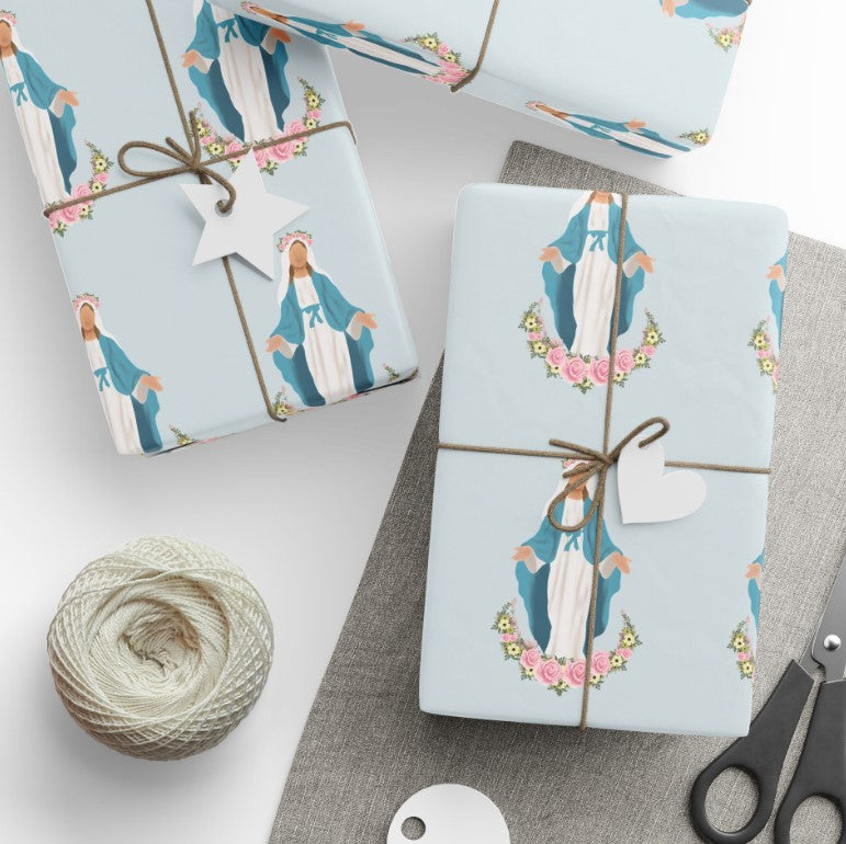 Mother Mary Wrapping Paper Sheet (30" x 6')- Exclusively Ours!