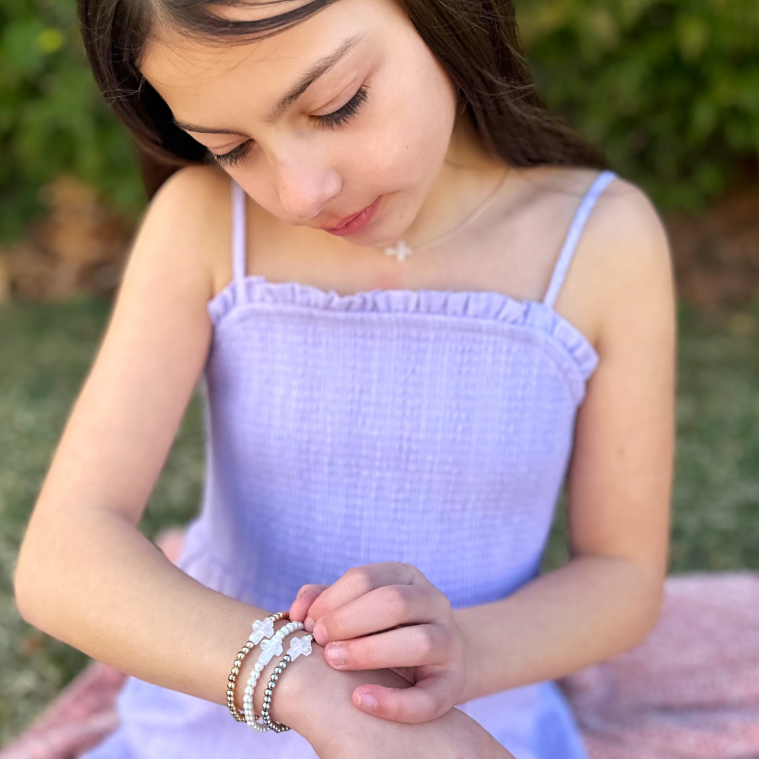 Holy Water Bracelet (Petite Size)- Crystal Pearl