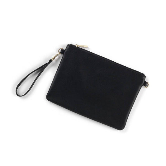 "Madeline" Large Wristlet Bag in Black