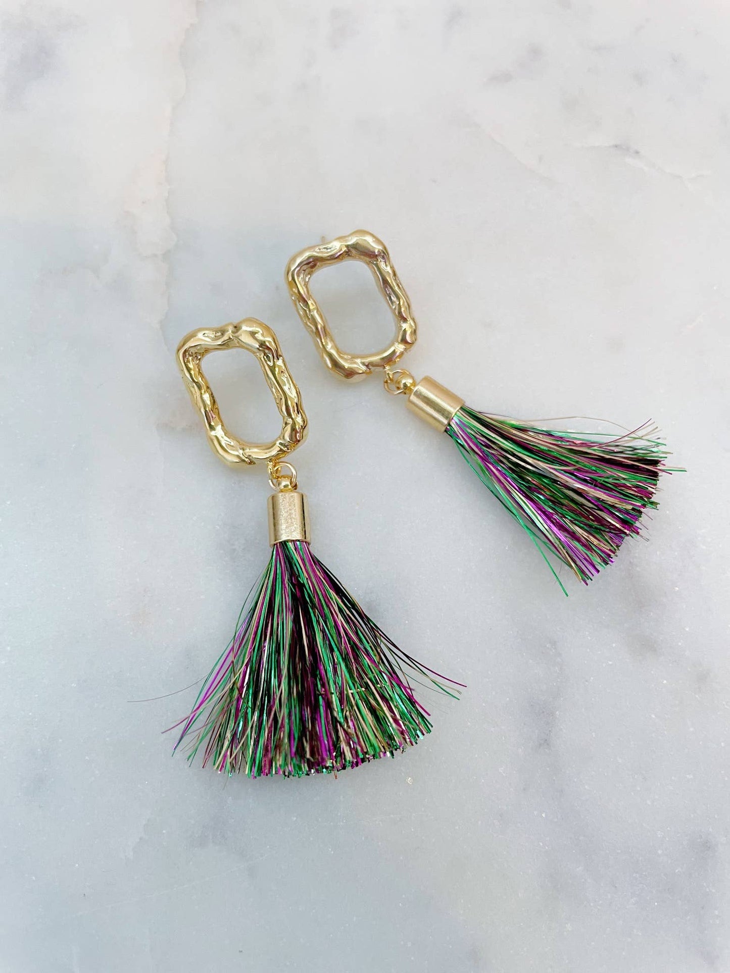 Mardi Gras Tassel Earrings