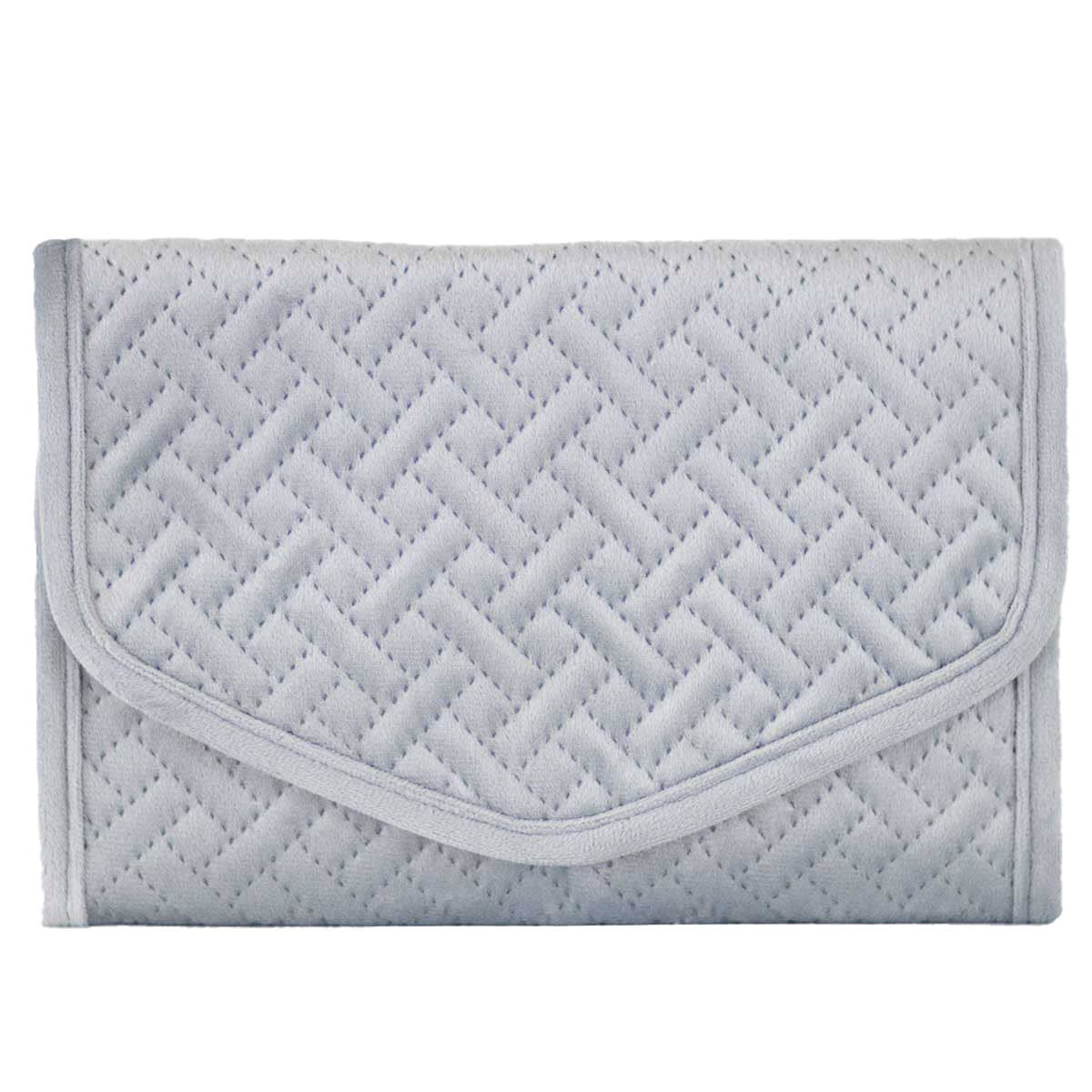 Quilted Jewelry Clutch in Slate Blue