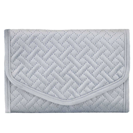 Quilted Jewelry Clutch in Slate Blue